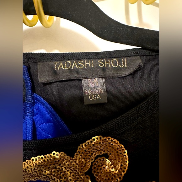 Blue & Gold Tadashi Shoji Sequin Dress - Picture 2 of 4